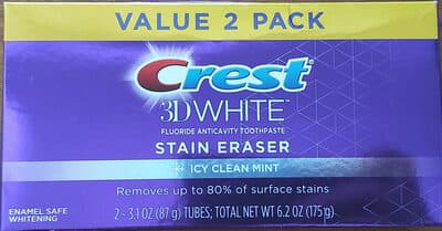 3D White Flouride Anticavity Toothpaste Icy Clean Mint