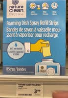 Foaming Dish Spray Refill Strips, Fragrance-Free