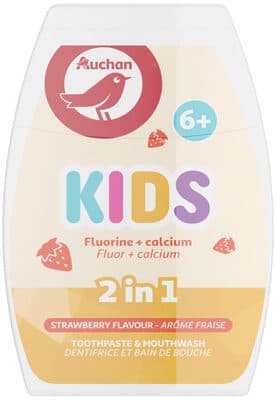 Auchan - dentifrice et bain de bouche enfant - 2en1 - enfants 6 + - 75ml