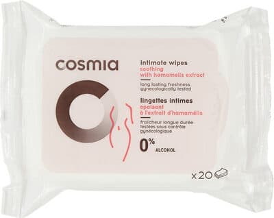 Lingettes intimes apaisantes à l'extrait d'hamamélis