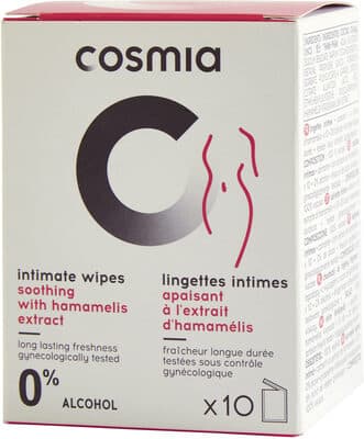 Lingettes intimes apaisantes à l'extrait d'hamamélis