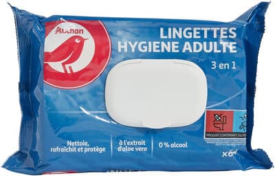 Lingettes hygiène adulte 3 en 1