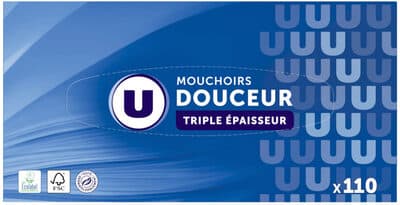 U douceur 110 mouchoirs blanc