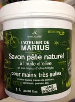 Savon pâte naturel à l'huile d'olive et aux noyaux d'olive broyés