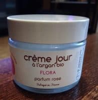 Flora : crème jour à l'argan bio parfum rose