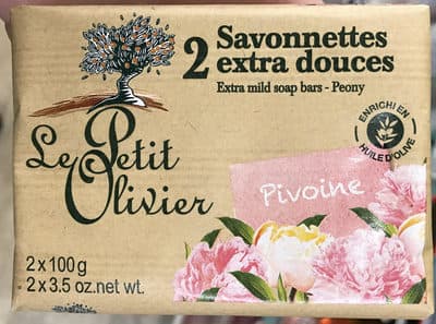 2 savonettes extra douces Pivoine