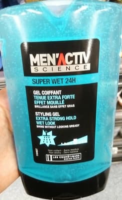 Gel coiffant tenue extra forte effet mouillé