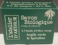Savon Biologique à l'Huile d'Olive vierge Argile verte & Spiruline