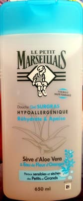 Douche gel surgras hypoallergénique à la sève d'aloe vera et à l'eau de fleur d'oranger