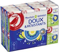 Auchan mouchoirs home etuis x24 doux et resistant