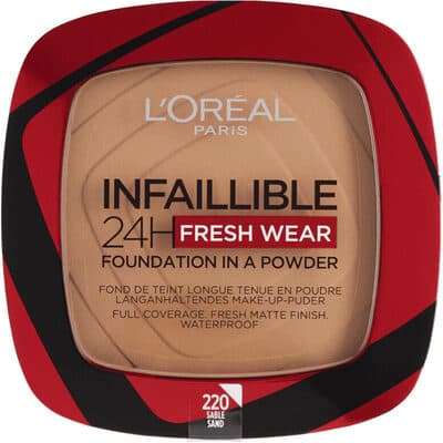 L'Oréal Paris Infaillible 24H Fresh Wear 220 Sand Foundation in a Powder