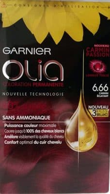 Olia coloration permanente 6.66 carmin éclatant