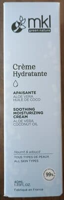Crème hydratante apaisante aloe Vera, huile de coco