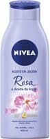 Aceite en loción rosa y aceite de argán