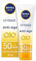 Crème Visage Solaire Anti-Rides UV Q10 FPS 50