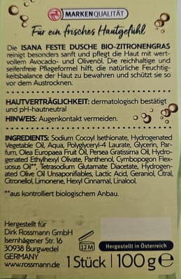 Feste Dusche Bio-Zitronengras