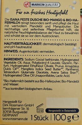 Feste Dusche Bio-Mango Bio-Hafermilch