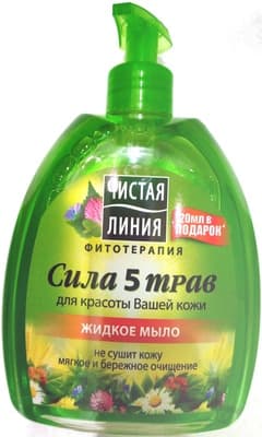 Жидкое мыло ЧИСТАЯ ЛИНИЯ Сила 5 трав