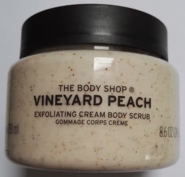 The body shop crème exfoliante corps pêche de vigne