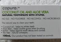Dentifrice coconut oil and aloe vera
