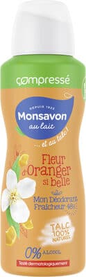 Monsavon Au Lait Déodorant Femme Fleur d'Oranger si belle au Talc Spray