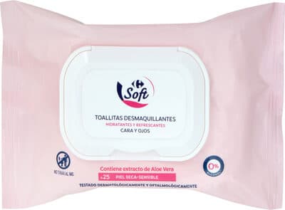 Toallitas desmaquillantes cara y ojos piel seca-sensible