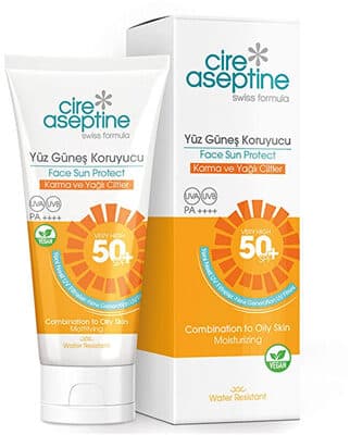 Cire Aseptine Yüz Güneş Koruyucu Krem Karma ve Yağlı Ciltler 50+ SPF 50 ml