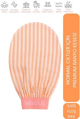 Let'scrub Premium Zebra Turuncu Banyo Kesesi