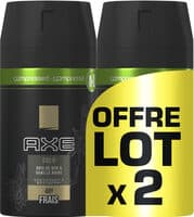 AXE Gold Compressé Déodorant Homme Spray Bois de Oud et Vanille Noir Frais 48H Lot 2x100ml