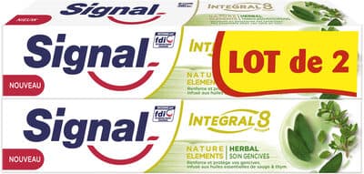 Signal Integral 8 Dentifrice Nature Elements Soin Gencives 2x75ml