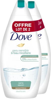 Dove Gel Douche Eau Micellaire Peau Sensible 400ml Lot de 2