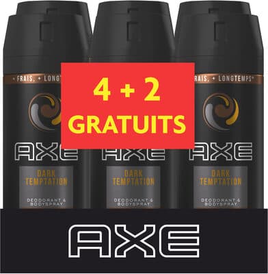 AXE Déodorant Homme Spray Dark Temptation Lot 6X150ML
