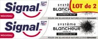 Signal Dentifrice Système Blancheur Charbon Actif 2x75ml