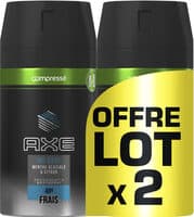 AXE Ice Cool Déodorant Homme Spray Compressé Menthe Glaciale & Citron Lot 2x100ml