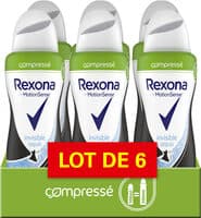 Rexona Déodorant Femme Spray Anti-Transpirant Compressé Invisible Aqua 6x100ml