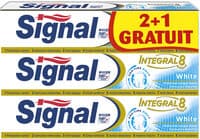 Signal Dentifrice Integral 8 White 75ml Lot de 3(2+1 Gratuit)