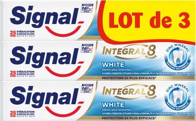 Signal Dentifrice Integral 8 White 75ml Lot de 3