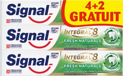 Signal Integral 8 Dentifrice Fresh Naturals Tube 75ml(4+2 Offerts)