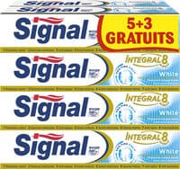 Signal Dentifrice Integral 8 White 75ml Lot de 8(5+3 Gratuits)