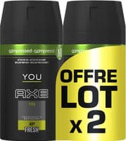 AXE Déodorant Anti Bactérien You Spray Compressé Lot de 2x100ml