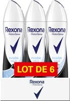 Rexona Déodorant Femme Spray Anti-Transpirant Invisible Aqua 6x200ml