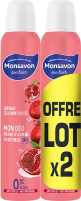 Monsavon Déodorant Femme Spray Grenade Tellement Fraîche 2x200ml