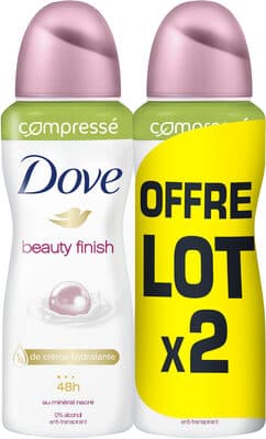 DOVE Déodorant Femme Anti-Transpirant Spray Compressé Beauty Finish 2x100ml