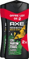 AXE Gel Douche Homme Wild 12h Parfum Frais 2x250ml