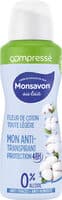 Monsavon Anti-Transpirant Femme Spray Compressé Fleur de Coton Toute Légère 100ml