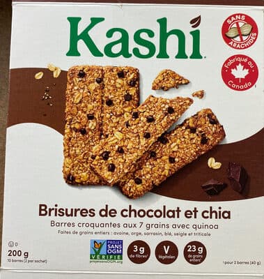 Chocolate Chip Chia 7-Grain & Quinoa bars. 
Made in 🇨🇦 from domestic & impotant ingredients. Prepared for…