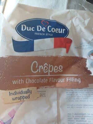 8 crêpes with chocolate flavour filling