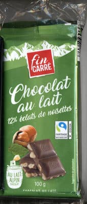Chocolat au lait - 12% éclats de noisettes