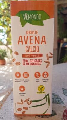 Bebida de avena calcio