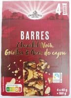 Barres Chocolat Noir, Griottes et Noix de cajou